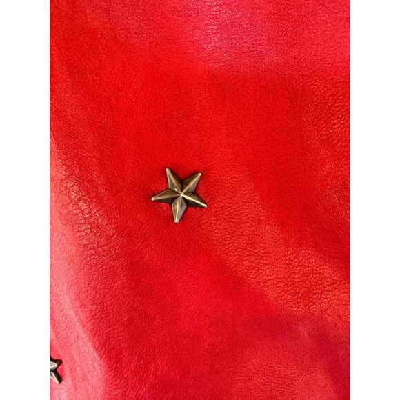 Collection b Star Studded Red Faux Leather Jacket sz S - Picture 5 of 6